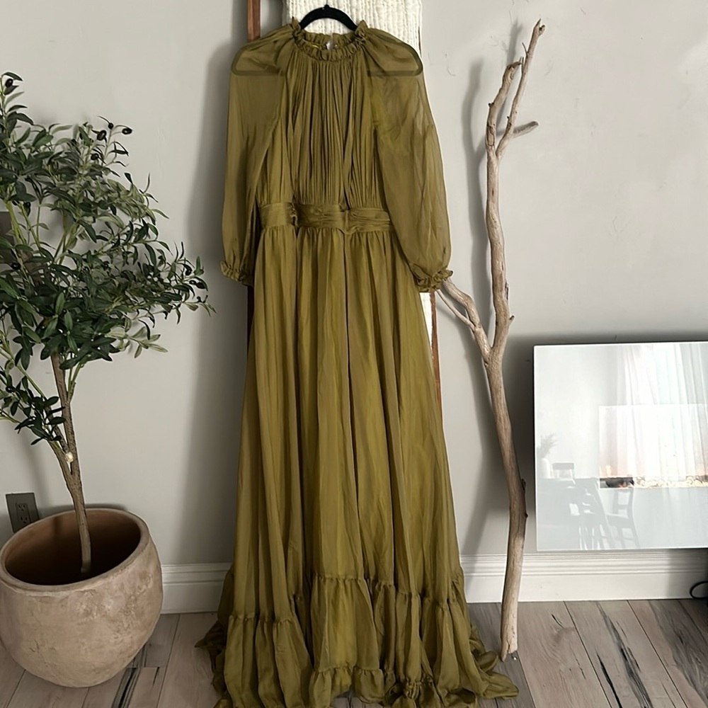 NWT Mac duggal Flowy Green Dress